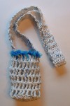 Blue Yarn Trimmed Water Bottle Holder