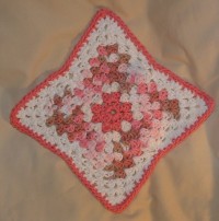 Pointed Pink Granny Dishcloth