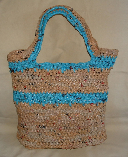 Crochet a Spike Stitch Plarn Tote Bag | My Recycled Bags.com