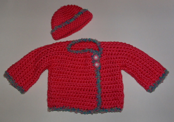WT1800 Simple Sweet Crochet Baby Sweater - Sewing, Needlecraft