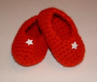 Felted Red Baby Booties